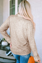 Load image into Gallery viewer, Apricot Sequin Collar Shirt