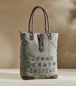 Dream Create Inspire Up-Cycled Canvas Tote