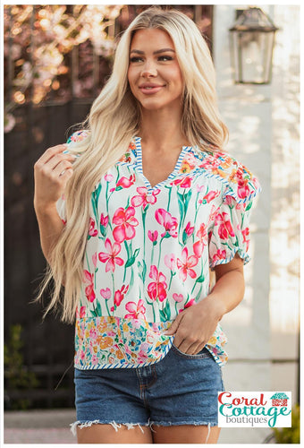 Floral Striped Top