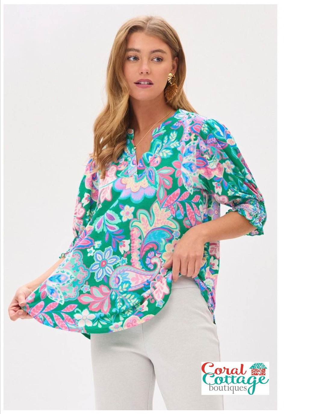 Lizzy Smocked Sleeve Top