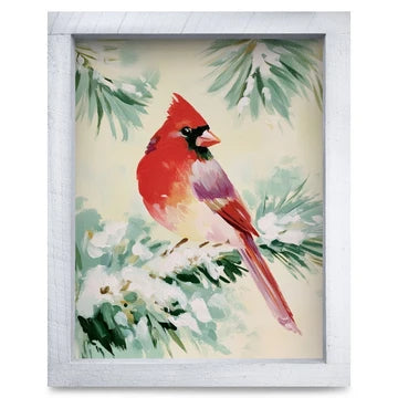 Snowy Pine Cardinal Artwork