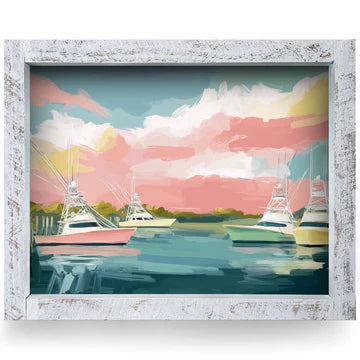 Sunset Marsh Sportfishing Boats Artwork