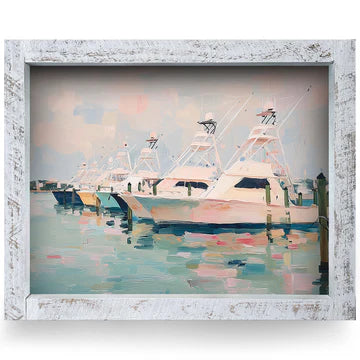 Dockside Sportfishing Boats Artwork