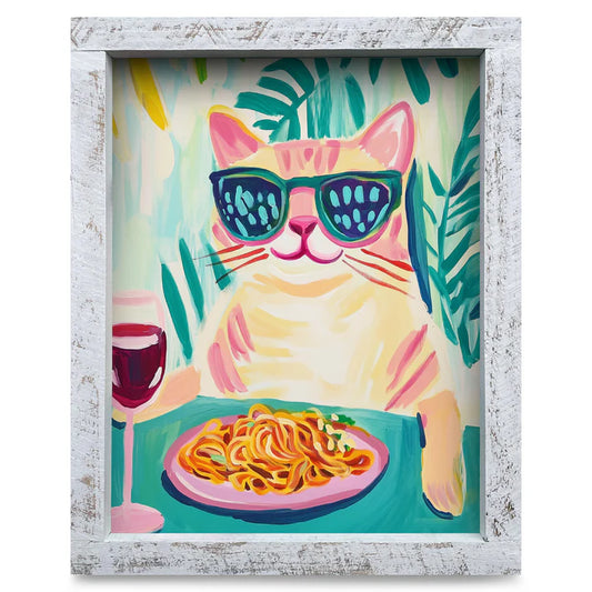 Cat Date Night Artwork - VERTICAL