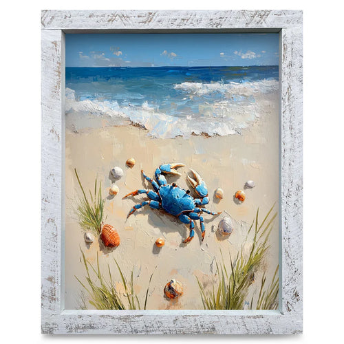 Blue Crab Beach Waves Artwork
