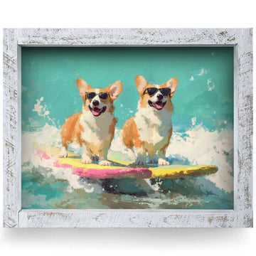 Surfing Corgis Artwork