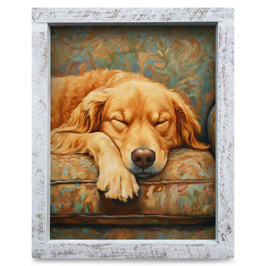 Golden Retriever Dreams Artwork - VERTICAL