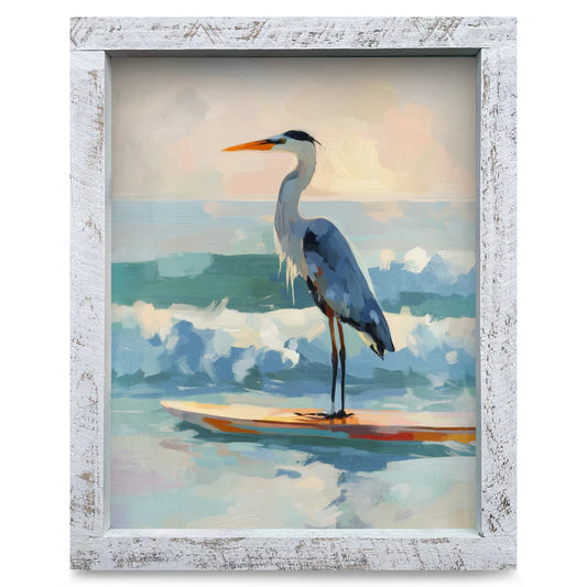 Coastal Cruising Heron Artwork