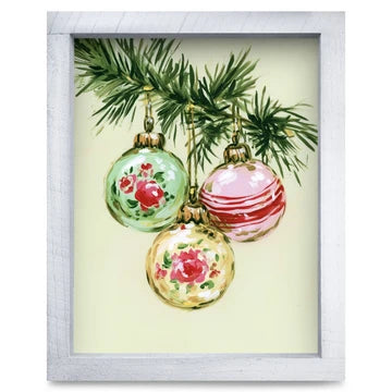 Vintage Rose Glass Ornaments Artwork