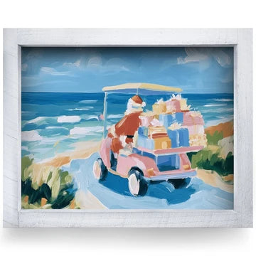 Santa's Beach Cart Delivery Artwork
