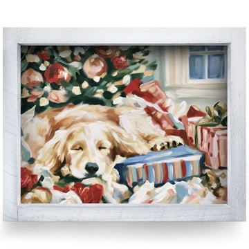 Golden Retriever Christmas Nap Artwork