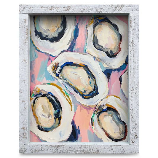 Oyster Shells on Pastel Artwork - VERTICAL