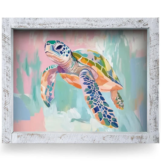 Pastel Sea Turtle Artwork - HORIZONTAL