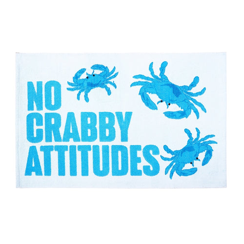 No Crabby Attitudes Door Mat