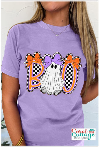 Boo Checkered Short Sleeve T-Shirt
