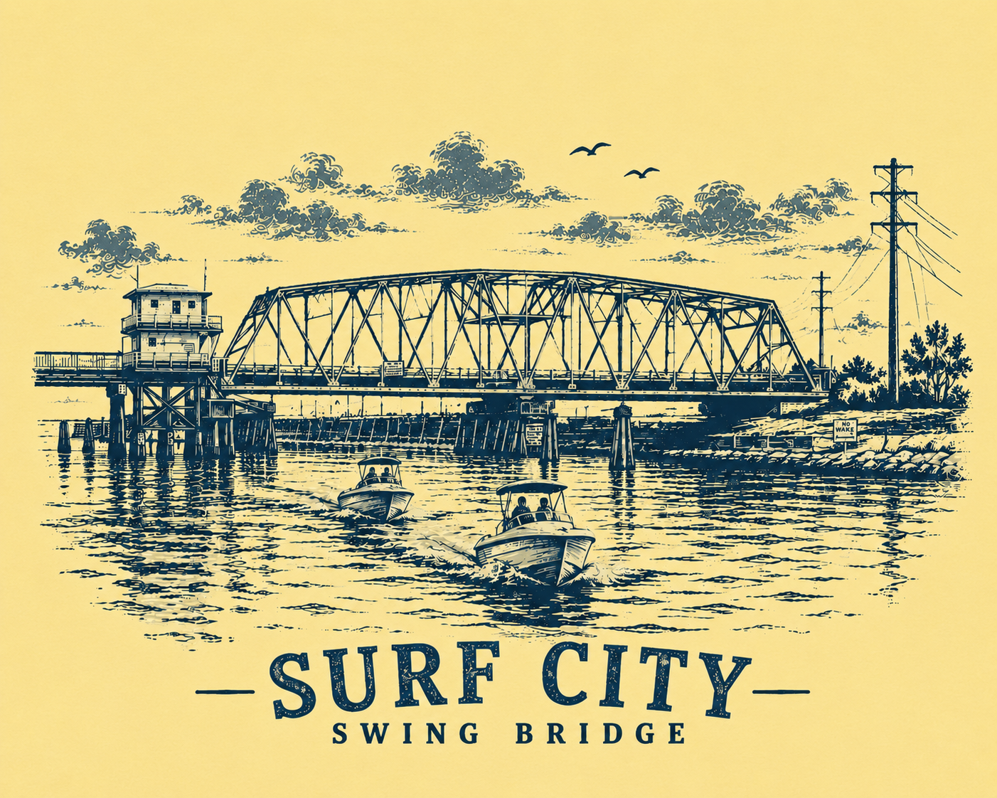 Surf City Swing Bridge Short Sleeve T-Shirt