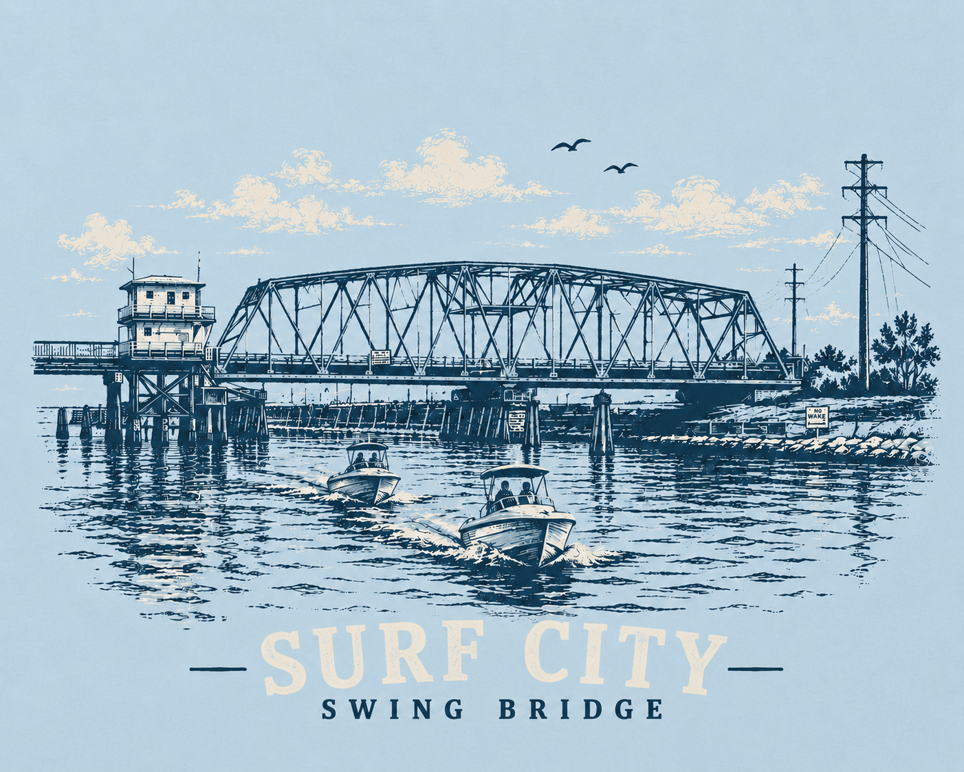 Surf City Swing Bridge Short Sleeve T-Shirt