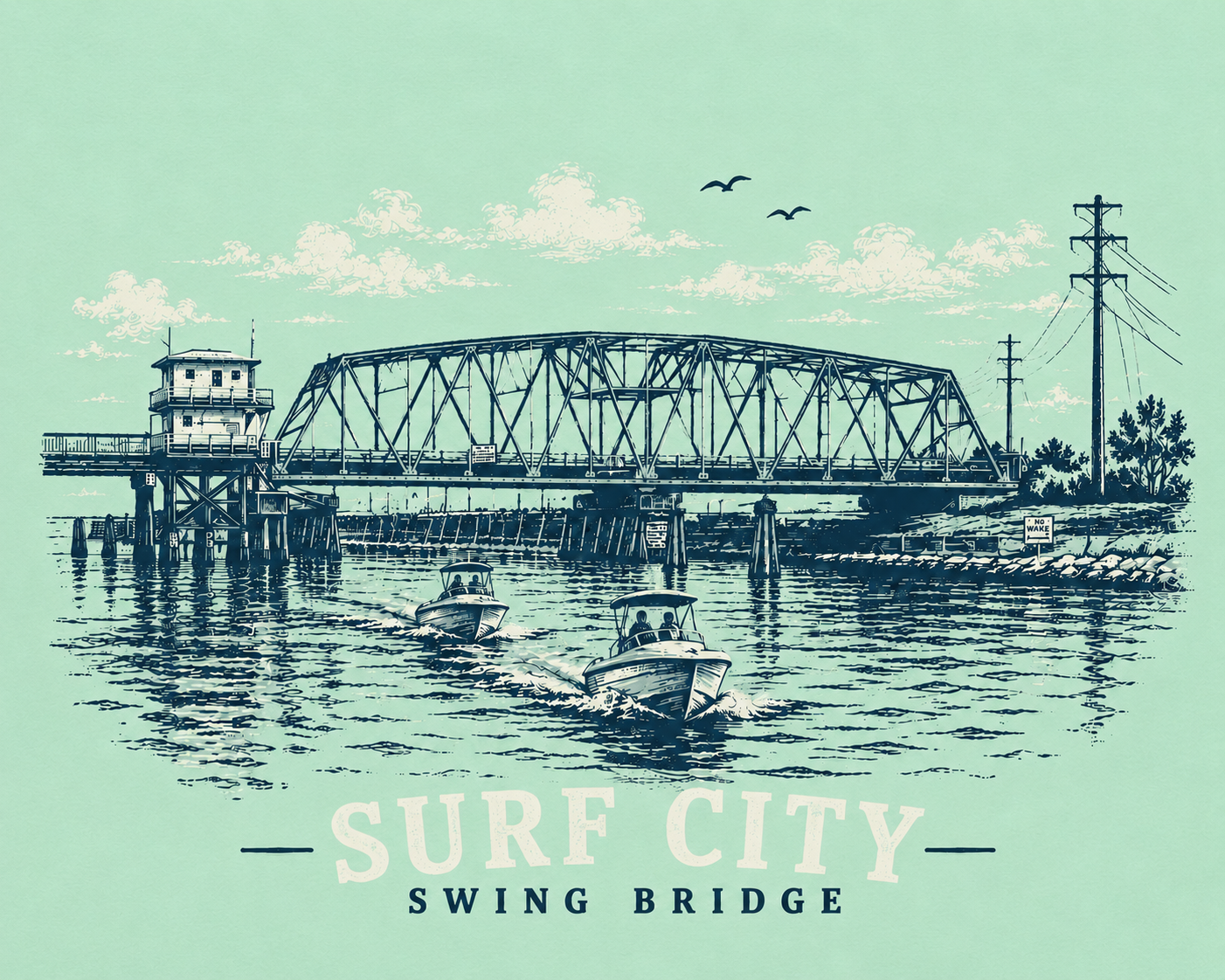 Surf City Swing Bridge Short Sleeve T-Shirt