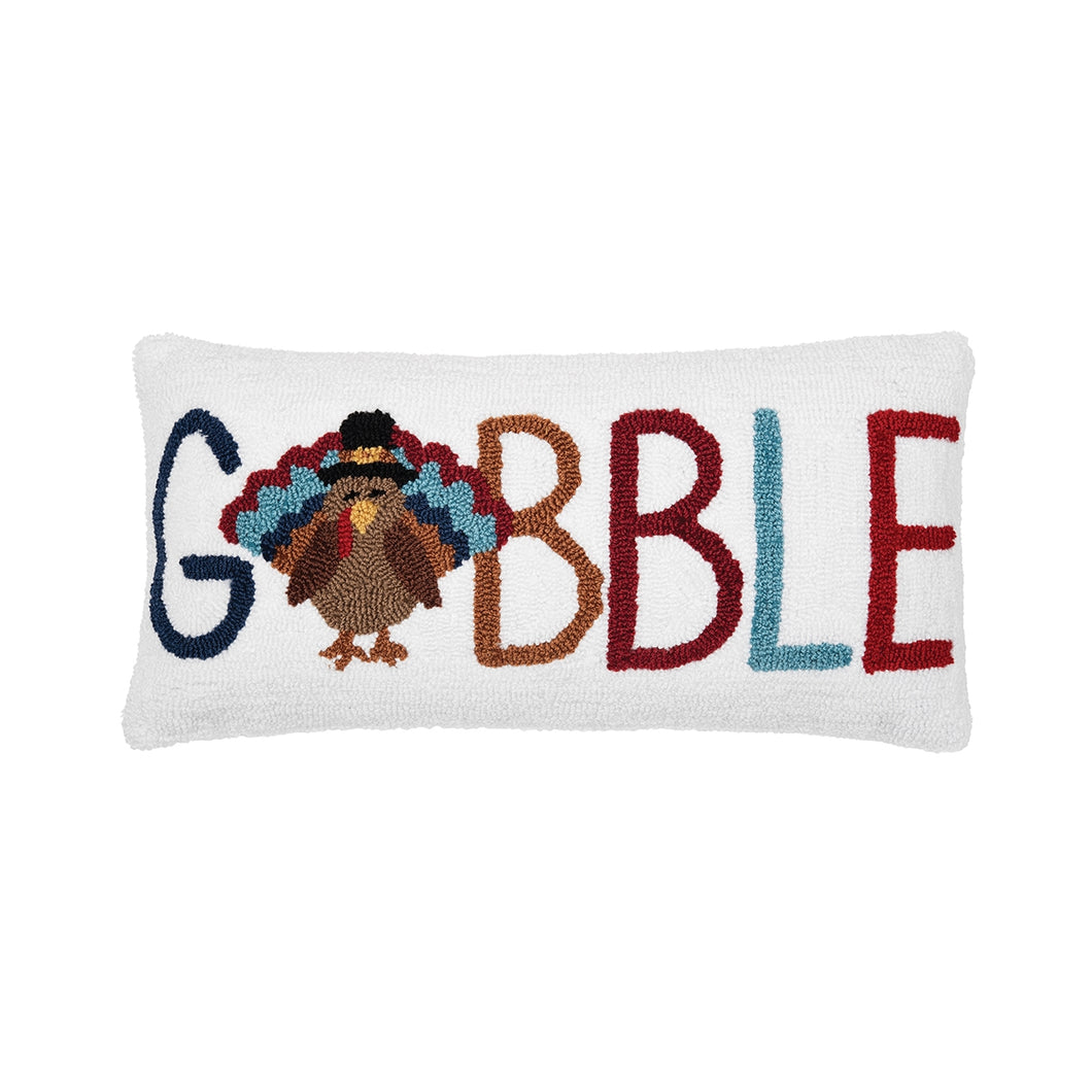 Gobble Turkey Hooked Pillow