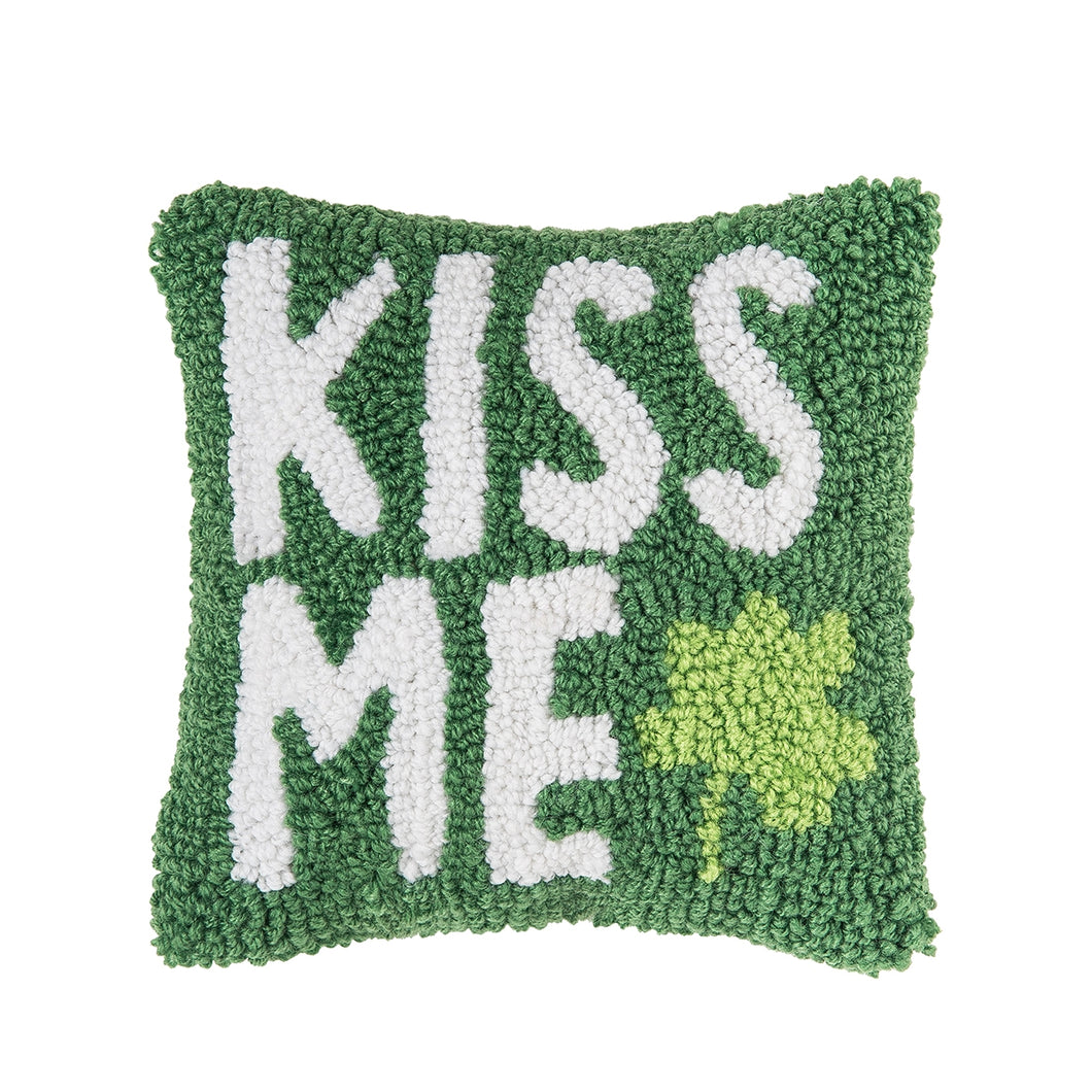 Kiss Me Clover Hooked Pillow