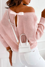 Load image into Gallery viewer, Pink Bow Knot Sweater