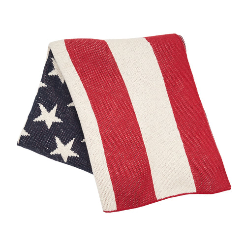 American Flag Knit Throw