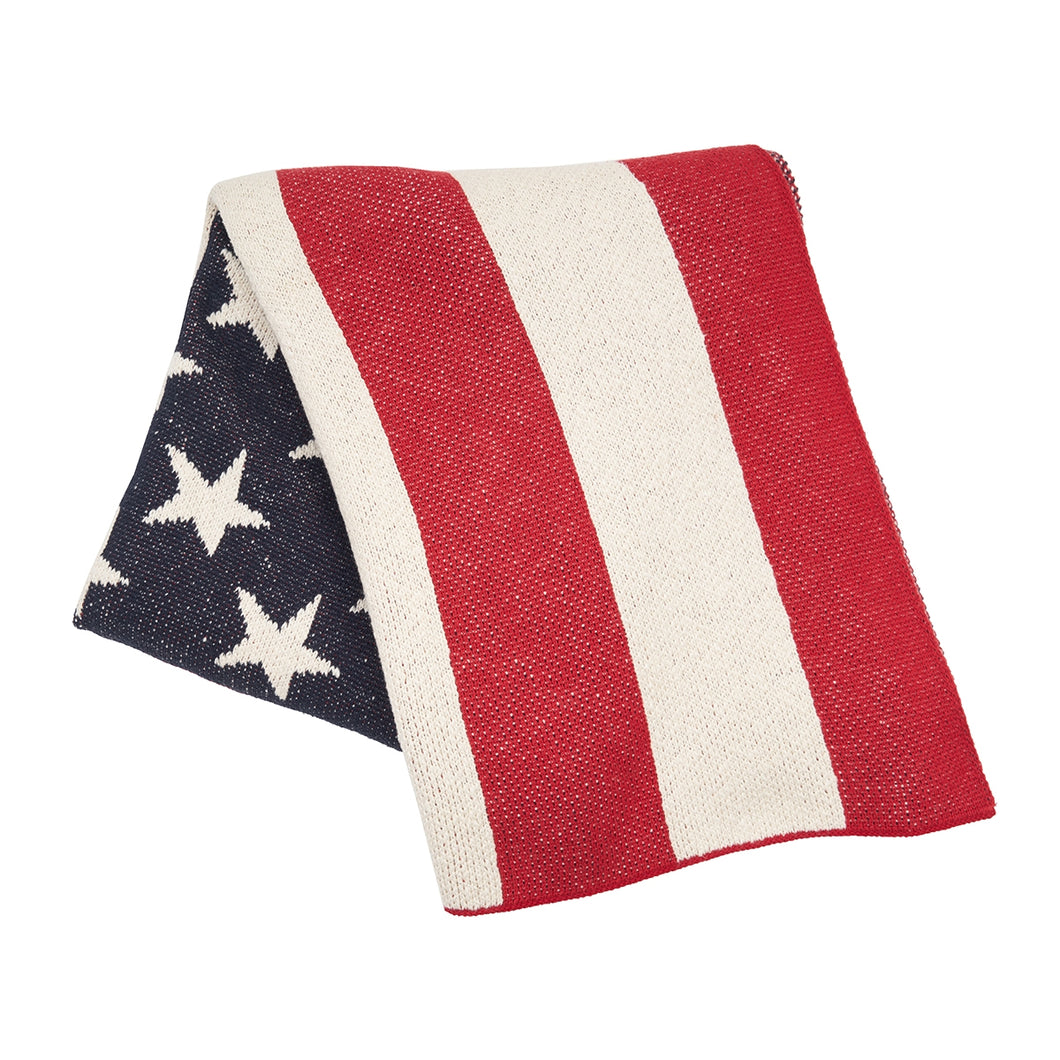 American Flag Knit Throw