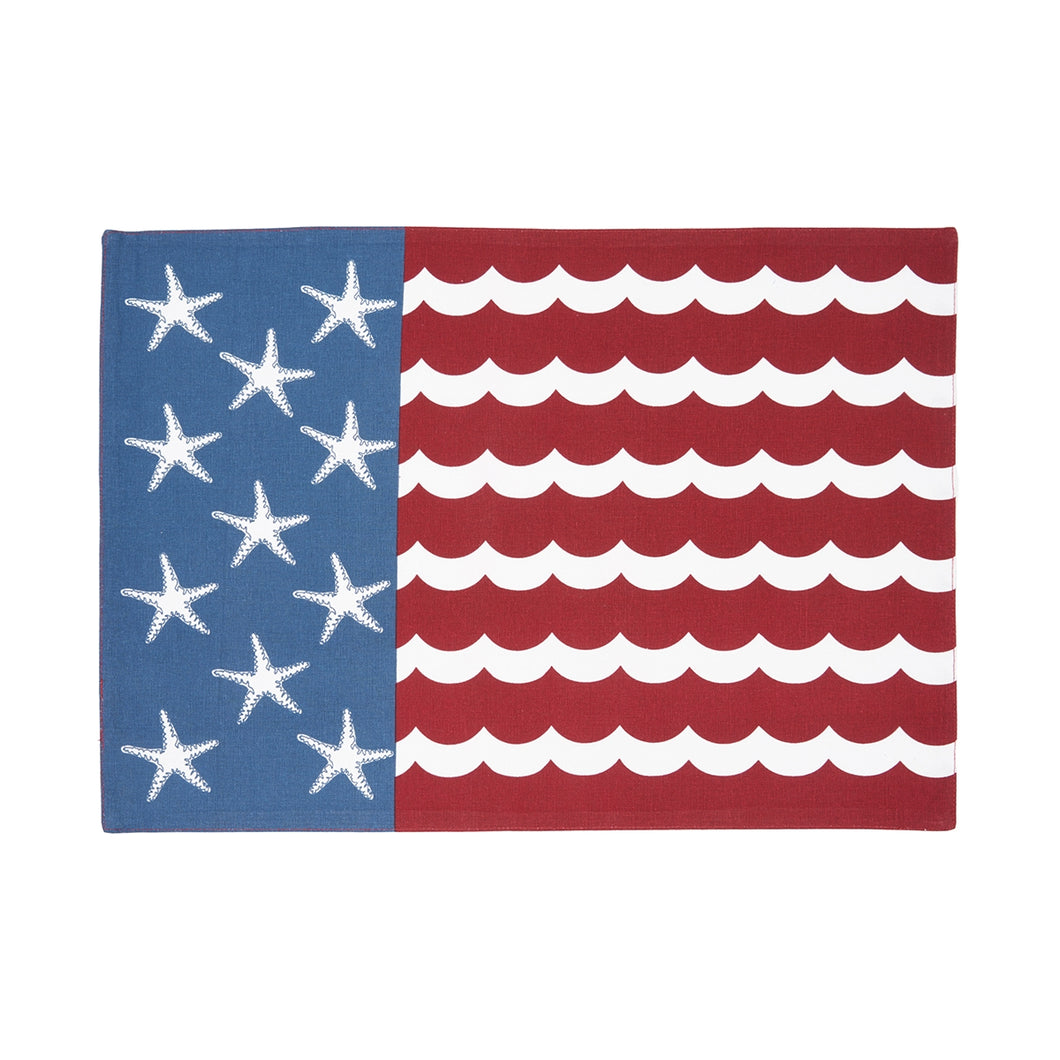 Red, White and Waves Printed Placemat