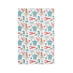 NEW Flour Sack Towel - Sea Creatures Kitchen Towel