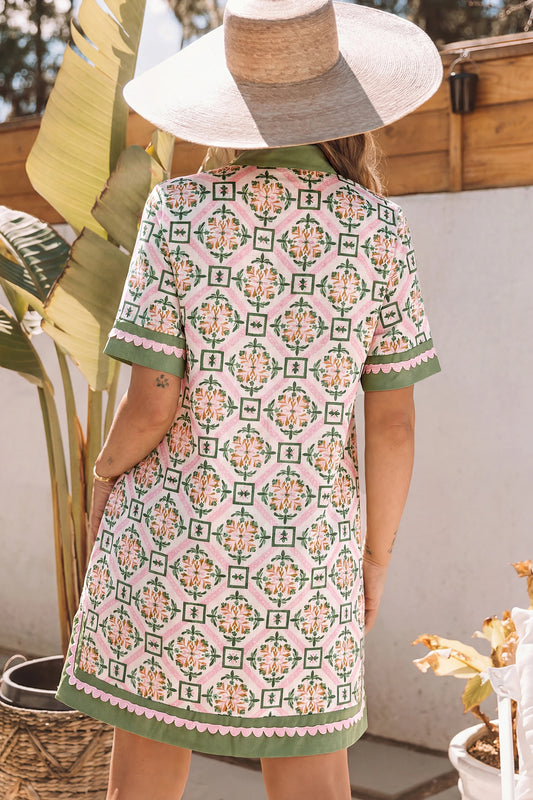 Boho Geo Flower Dress
