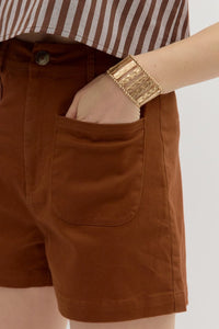 Solid High Waist Shorts
