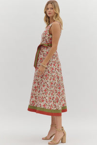 Midi Floral Sleeveless Dress