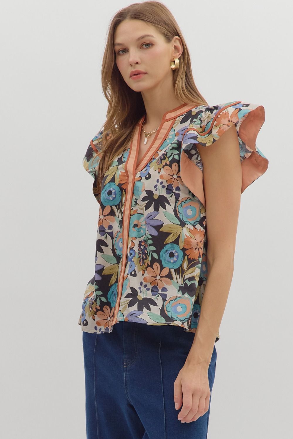 Cinnamon Floral Top