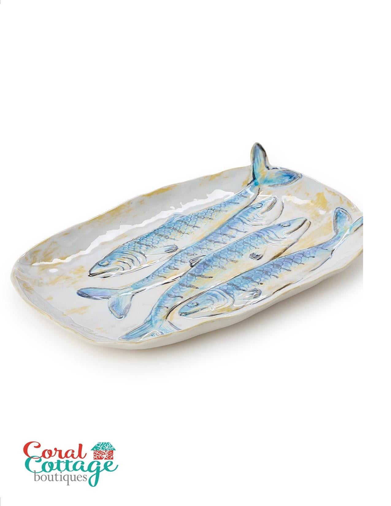 12" Oval Stoneware Sardine Tray
