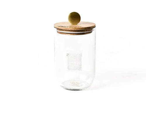 Small Mini Wooden Lid Glass Jar