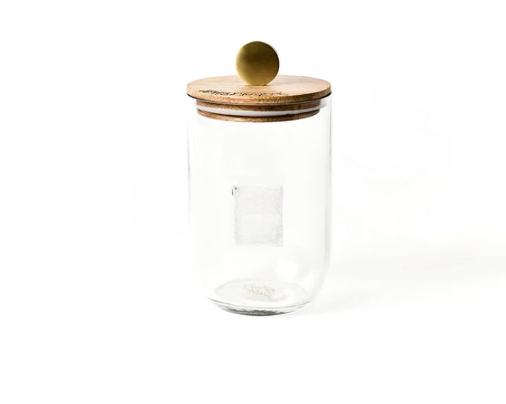 Small Mini Wooden Lid Glass Jar