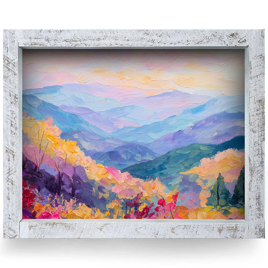 Art-Lake/Lodge-Impasto Fall Mountains
