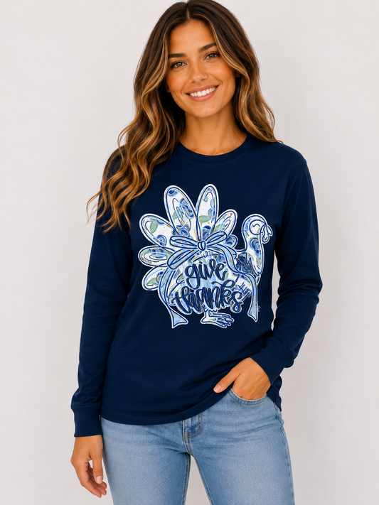 Chinoiserie Turkey Give Thanks Top ARRIVING 11/1