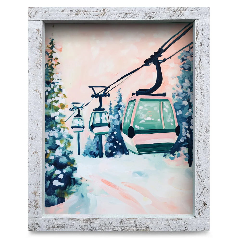 Art-Lake/Lodge-Pastel Ski Gondola