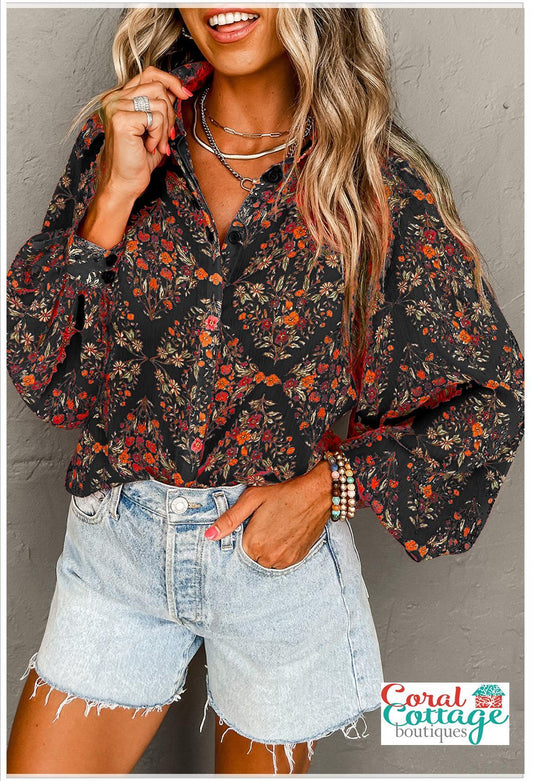 Floral Puff Sleeve Top