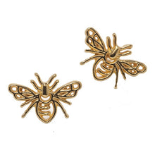 Load image into Gallery viewer, Southern Gates Gold Plated Bee Stud Earrings