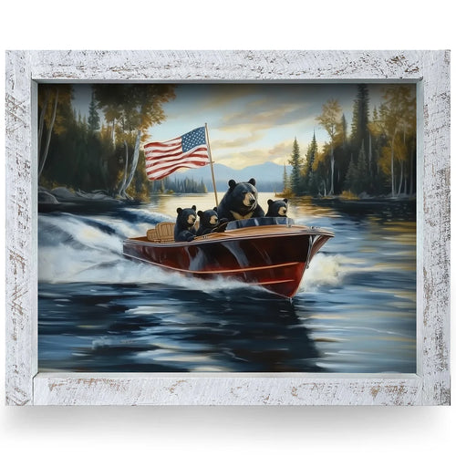 Art-Lake/Lodge-Vintage Boat Black Bear Lake Cruise