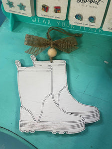 White Boot Ornament