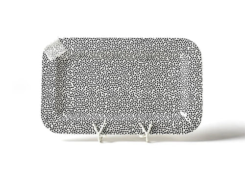 Happy Everything Mini Rectangle Platter - Black Small Dot