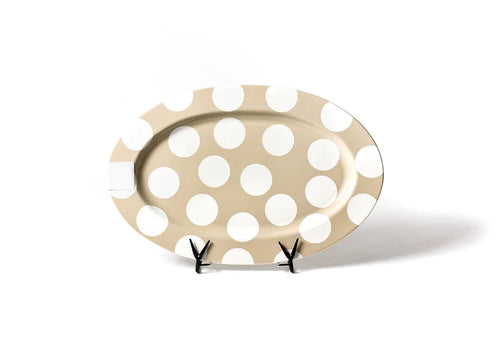 Happy Everything Big Oval Platter - Stone Small Dot