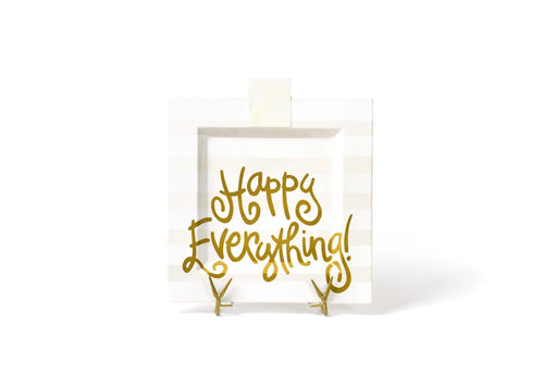 Happy Everything Big Square Platter - White Stripe