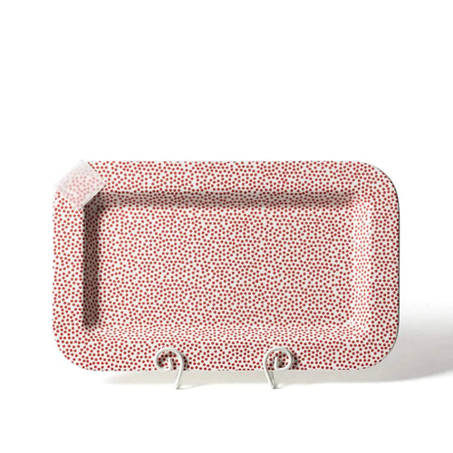Happy Everything Mini Rectangle Platter -  Red Small Dot