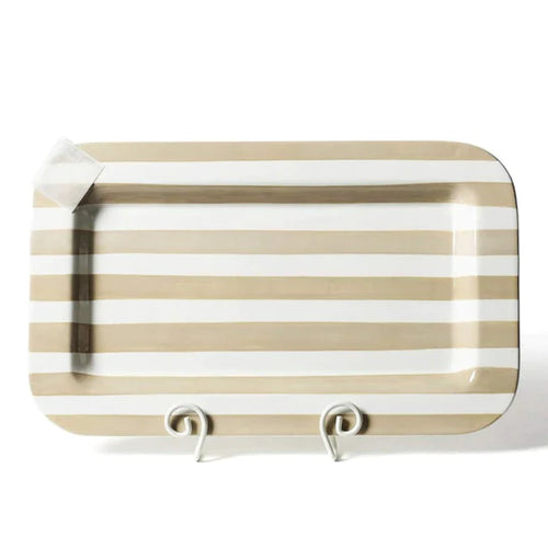 Happy Everything Mini Rectangle Platter - Neutral Stripe
