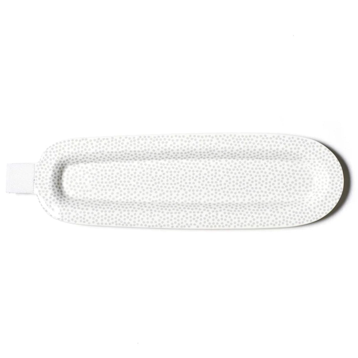 Happy Everything Mini Skinny Oval Platter - Stone Small Dot