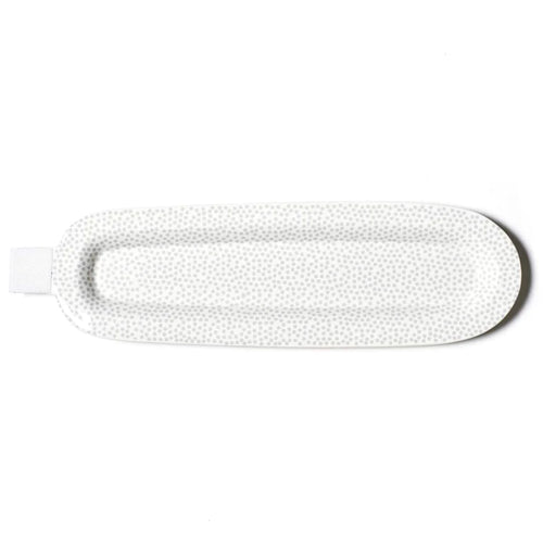 Happy Everything Mini Skinny Oval Platter - Stone Small Dot